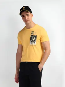 U.S. Polo Assn. Denim Co. Men Graphic Printed Round Neck Cotton Slim Fit T-Shirt
