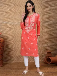 PARAMOUNT CHIKAN Women Embroidered Lucknowi Chikankari Cotton Kurta