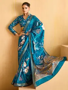 Saree mall Floral Printed Zari  Sungudi Sarees