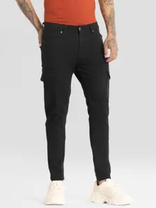 Snitch Men Narrow Skinny Fit Stretchable Cargo Jeans