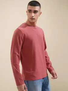 HIGHLANDER Men Solid Round Neck Cotton Relaxed Fit T-Shirt