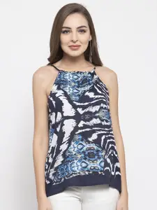 Purple State Animal Print Halter Neck Top