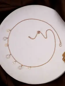 SWASHAA Raaida Rose Gold-Plated Cubic Zirconia Studded Necklace