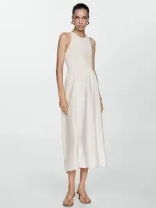 MANGO Halter Neck A-Line Midi Dress
