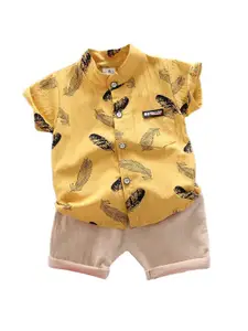 StyleCast x Revolte Boys Printed Pure Cotton Shirt With Shorts