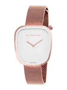GIORDANO Women Embellished Dial & Stainless Steel Bracelet Style Straps Analogue Watch GD-60006-44