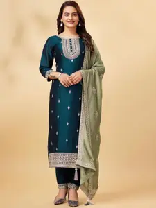 ASISA Embroidered Silk Georgette Semi-Stitched Dress Material