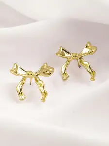 Rubans Voguish 18K Gold Plated Stainless Steel Tarnish Free Demi-Fine Bowknot Studs