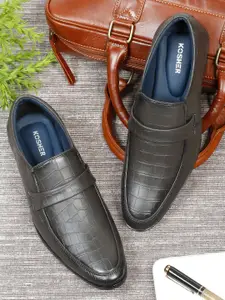 Kosher Men Textured Formal Slip-on Shoes