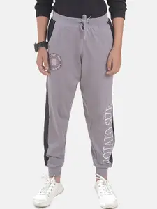 KiddoPanti Boys Printed Pure Cotton Mid Rise Joggers