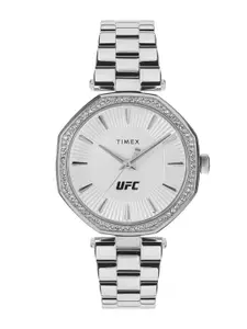 Timex Women Embellished Dial & Stainless Steel Straps Analogue Watch TW2V83200X6