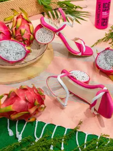 House of Prisca Dragon Fruit Printed Block Heeled Sandals