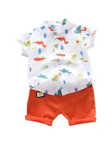 StyleCast x Revolte Boys Printed Pure Cotton Shirt With Shorts