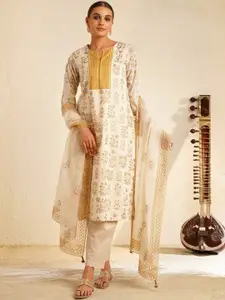 JAYPORE Floral Printed Pure Cotton Kurta