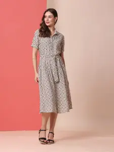 Chemistry Printed Shirt Midi Dress