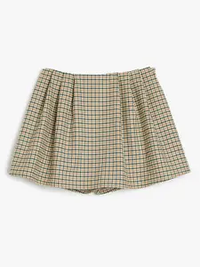 Koton Infants Girls Checked Pleated Mini Skorts