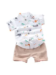 StyleCast x Revolte Boys Printed Pure Cotton Shirt with Shorts