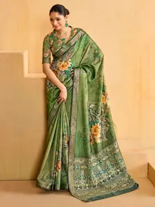 Saree mall Floral Zari Silk Blend Sungudi Sarees