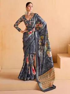Saree mall Floral Zari Silk Blend Sungudi Sarees