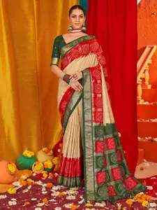 Saree mall Checked Zari Banarasi Sarees