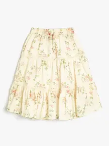 Koton Girls Printed Pure Cotton Flared Midi Skirts