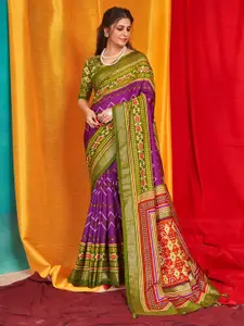 Saree mall Striped Zari  Pochampally Sarees