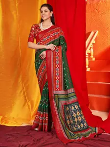 Saree mall Striped Zari Silk Blend striped Pochampally Saree