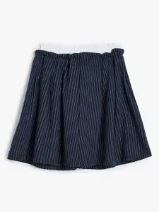 Koton Girls Striped Pleated Mini Skirt