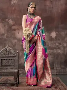 Saree mall Ethnic Motifs Woven Design Zari Banarasi Sarees