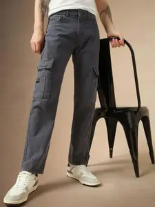 Dennis Lingo Men Relaxed Fit Mid-Rise Clean Look Cotton Cargo Jeans