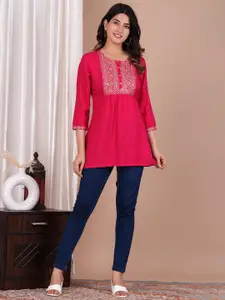FASHION DEPTH Ethnic Motifs Embroidered Thread Work Thread Work Kurti