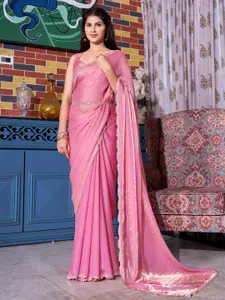 Saree mall Embellished Beads and Stones Pure Chiffon Sarees