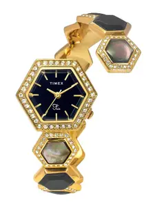Timex Women Brass Embellished Dial & Straps Analogue Watch TWEL17900