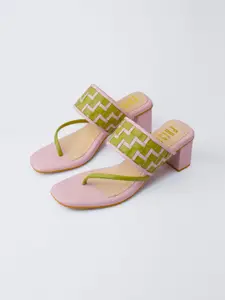 House of Prisca Colourblocked Block Heel Sandals