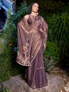 Saree mall Embellished Beads and Stones Pure Chiffon Sarees
