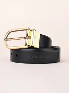 LOUIS STITCH Men Textured Leather Formal Reversible Belts