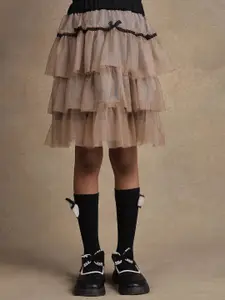 One Friday Girls Tiered Knee Length Skirts