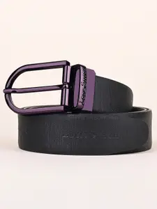 LOUIS STITCH Men Textured Leather Formal Belt
