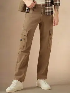 Dennis Lingo Men Relaxed Fit Mid-Rise Clean Look Cotton Cargo Jeans