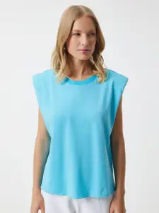 Happiness istanbul Women Solid Round Neck Cotton T-shirt