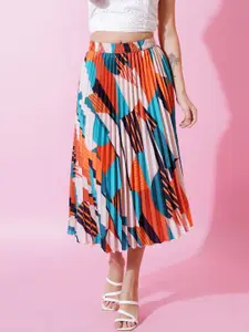 ZWERLON Printed A-Line Midi Skirts
