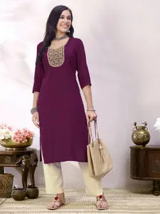 Anouk Rustic Embroidered Straight Kurta
