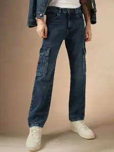 Dennis Lingo Men Relaxed Fit Mid-Rise Clean Look Cotton Cargo Jeans