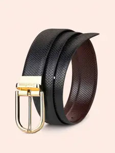 LOUIS STITCH Men Black & Brown Italian Leather Reversible Formal Belt