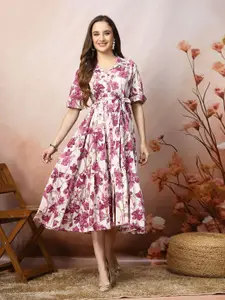 Stylum Floral Print Fit & Flare Maxi Dress