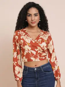 all about you Floral Print Peplum Top