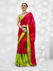 Mitera Colourblocked Mirror Work Pure Chiffon Ready to Wear Saree