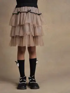 One Friday Girls Tiered Knee Length Skirts