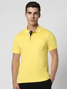 Van Heusen Sport Men Yellow Polo Collar Pockets T-shirt