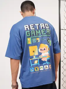 HIGHLANDER Graphic Printed Drop-Shoulder Sleeves Oversized T-shirt